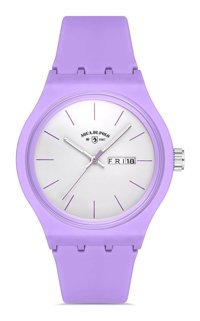 Aqua Di Polo APWR031808 35 mm Mor Silikon Kordon Analog Kadın Kol Saati