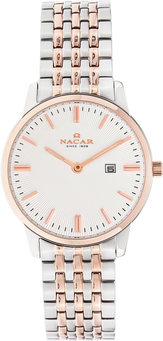 Nacar 17-3920356-ESM Takvimli 42 mm Gri-Rose Gold Metal Kordon Analog Kadın Kol Saati