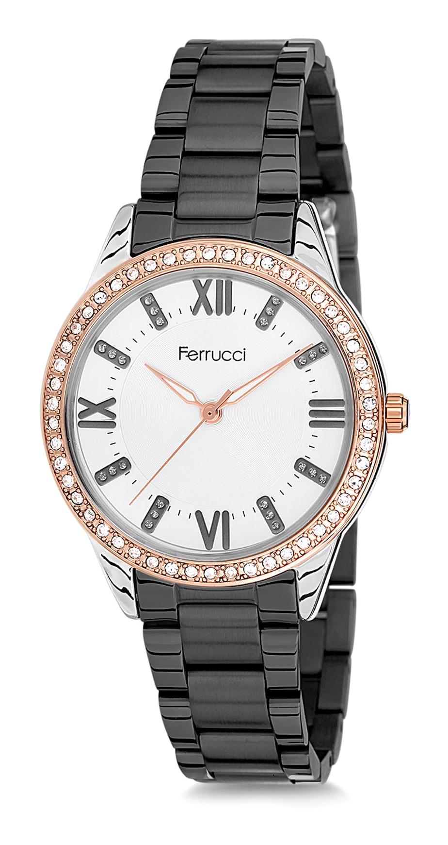 Ferrucci 9FM652 38 mm Siyah Metal Kordon Analog Kadın Kol Saati