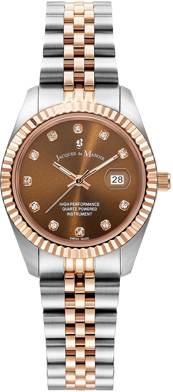 Jacques Du Manoir JWL01202 Takvimli 31 mm Gri-Rose Gold Çelik Kordon Analog Kadın Kol Saati