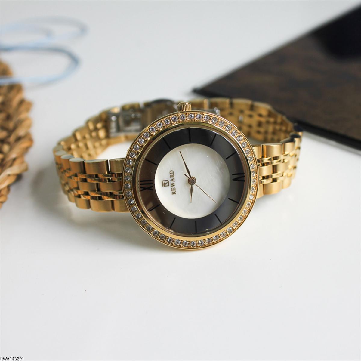 Reward RWA143291 34 mm Altın Çelik Kordon Analog Kadın Kol Saati