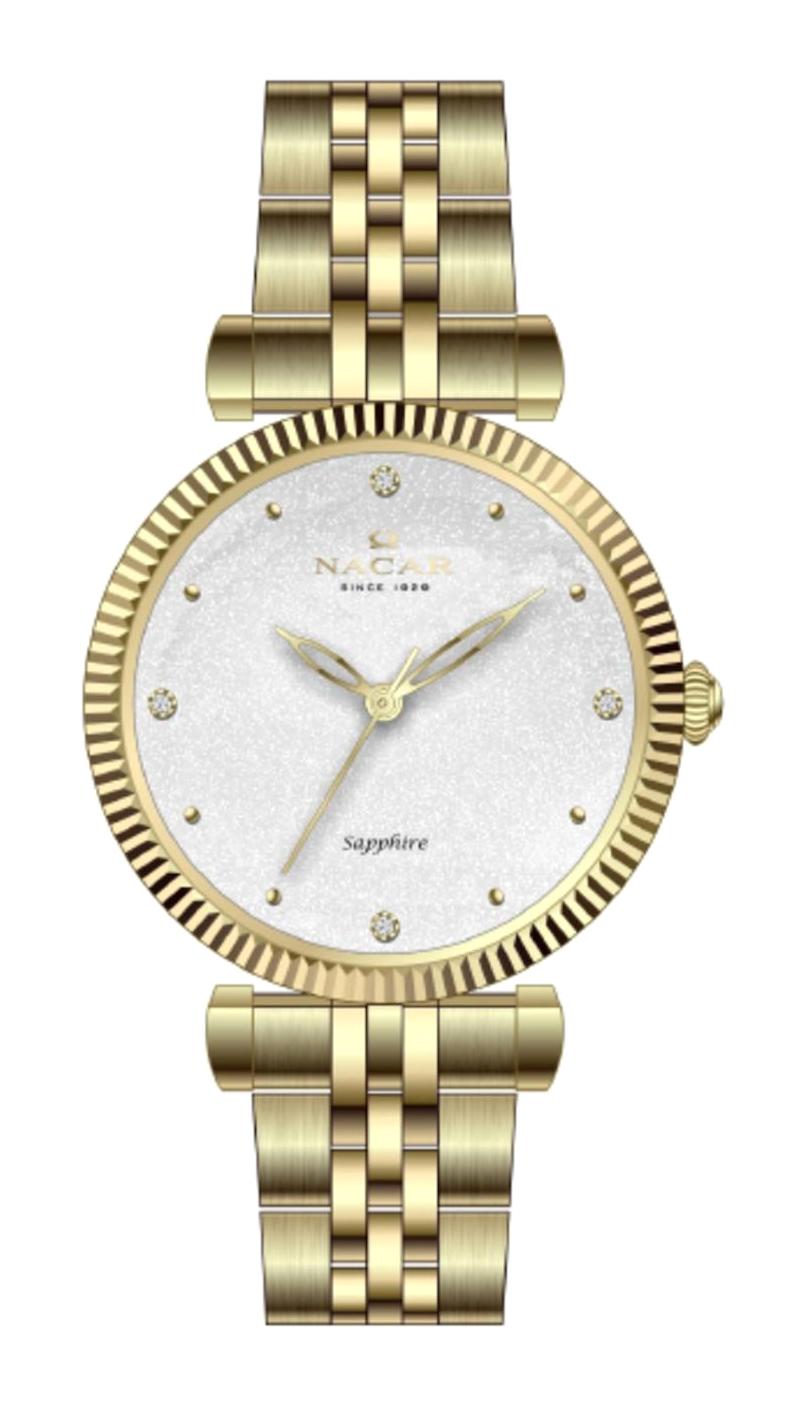 Nacar NC34-390553-DSMS 32 mm Altın Metal Kordon Analog Kadın Kol Saati
