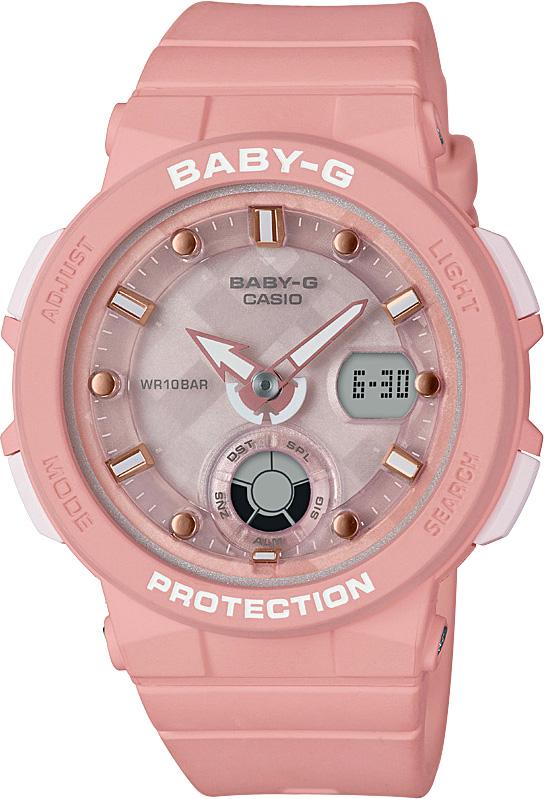 Casio BGA-250-4A Takvimli 41 mm Pembe Silikon Kordon Analog Kadın Kol Saati