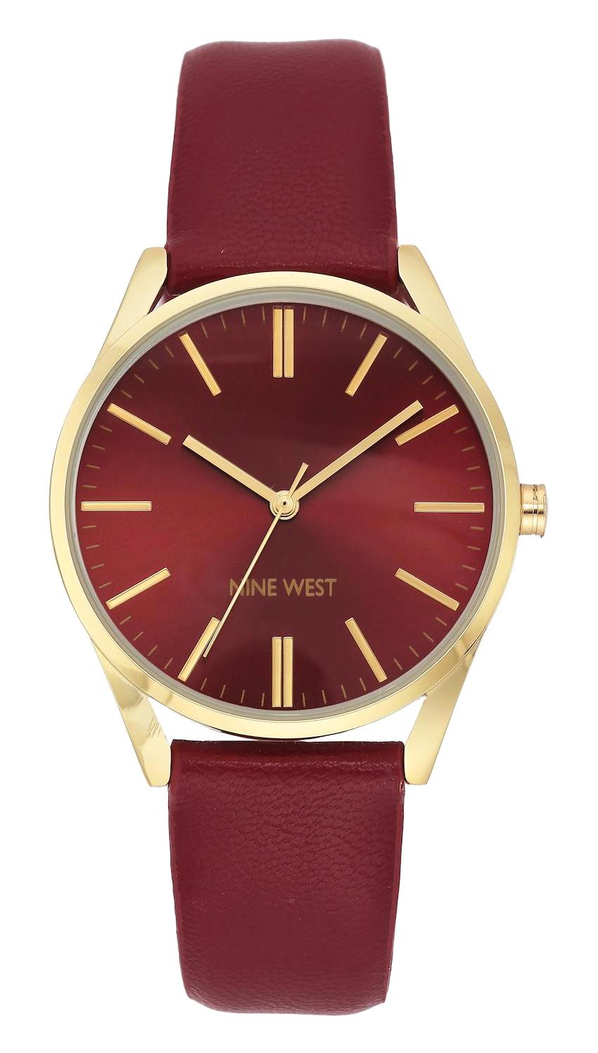 Nine West NW-1994GPBY 36 mm Kırmızı Deri Kordon Analog Kadın Kol Saati