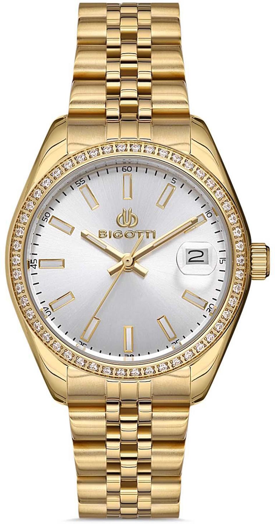 Bigotti 35 mm Sarı Çelik Kordon Analog Kadın Kol Saati