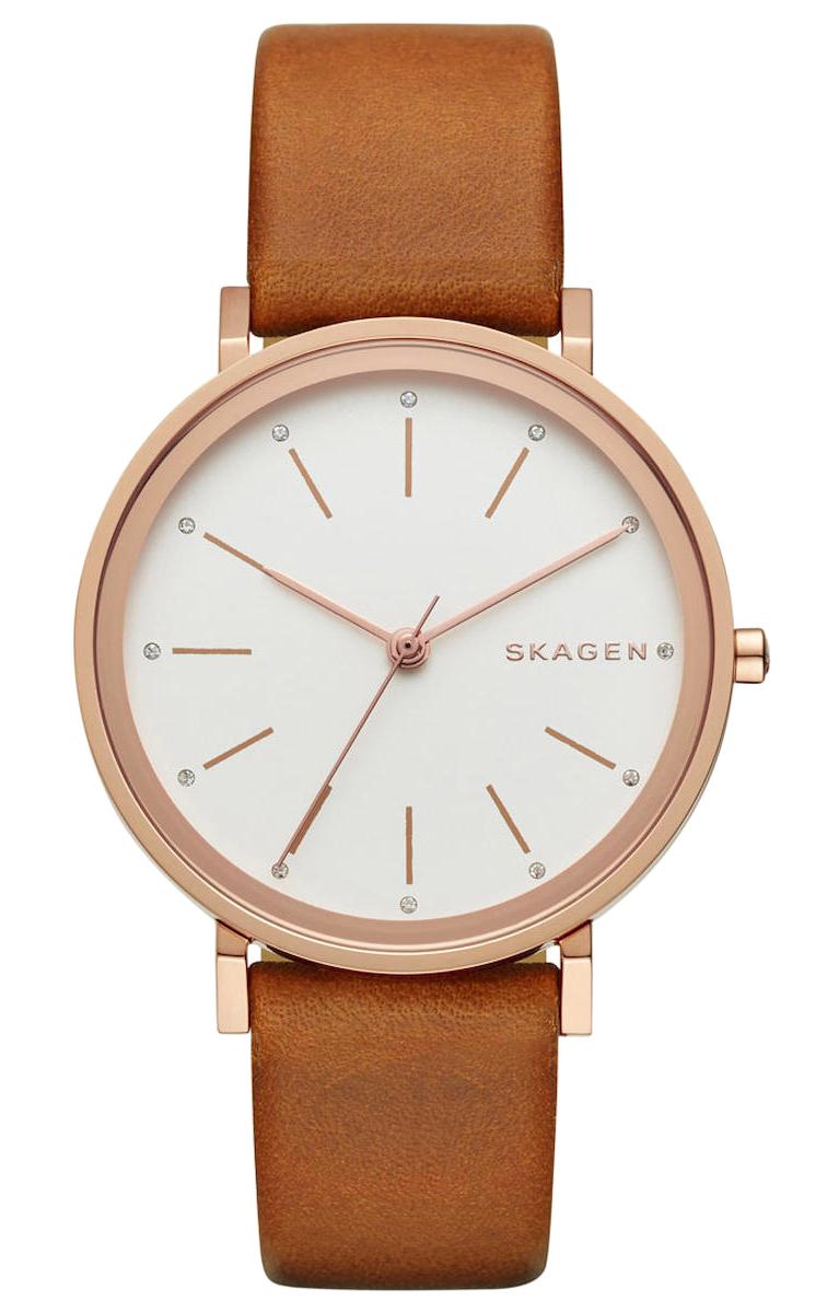 Skagen SKW2488 34 mm Kahverengi Deri Kordon Analog Kadın Kol Saati