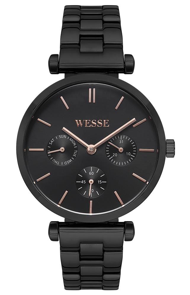 Wesse WWL108403 36 mm Siyah Çelik Kordon Analog Kadın Kol Saati