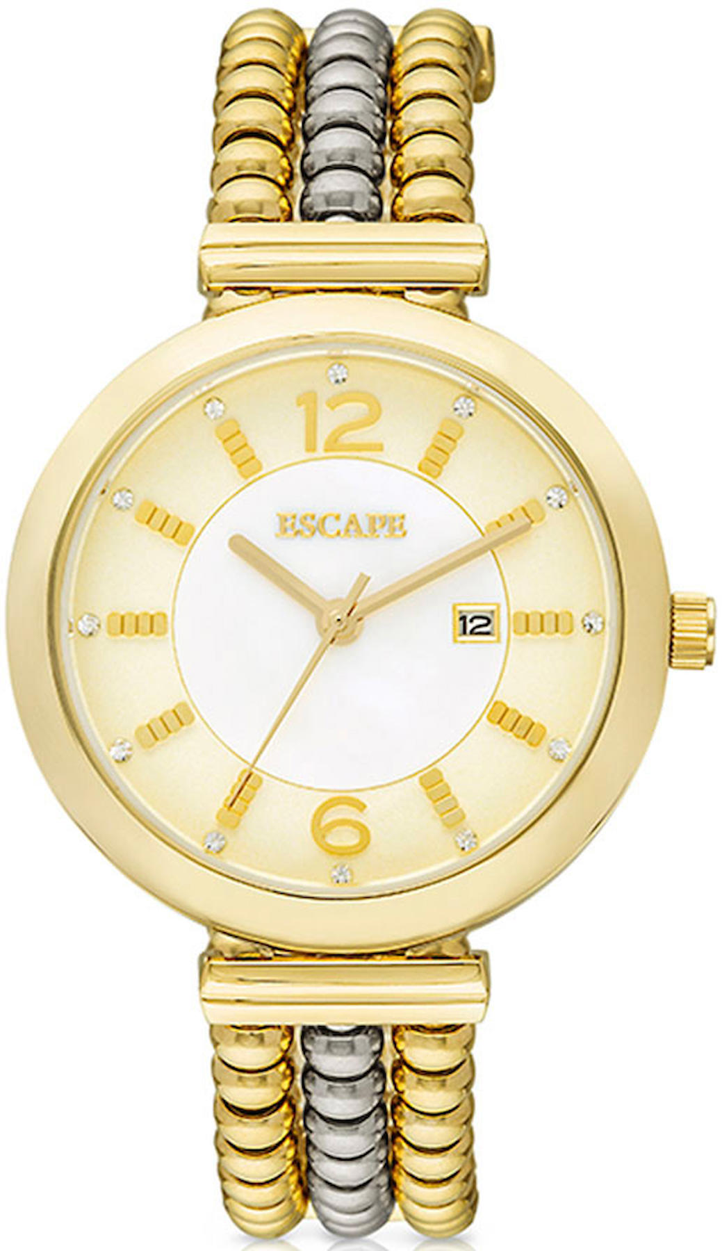 Escape EC1099-105 Takvimli 34 mm Çok Renkli Çelik Kordon Analog Kadın Kol Saati