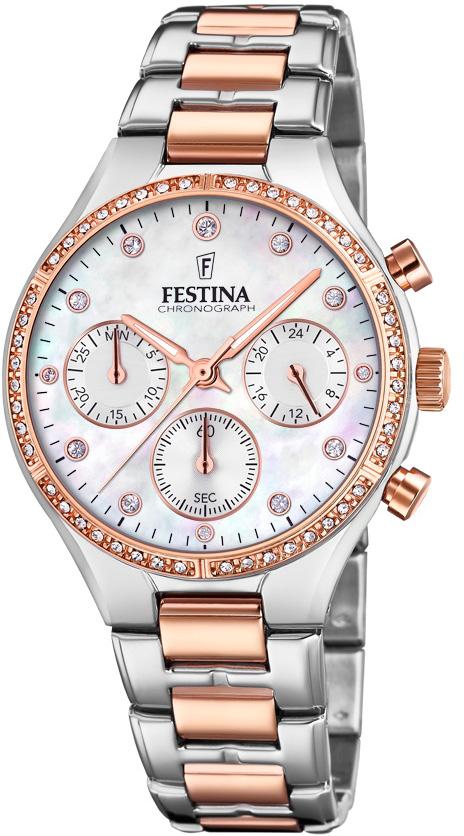 Festina F20403-1 36 mm Gri-Rose Gold Çelik Kordon Analog Kadın Kol Saati