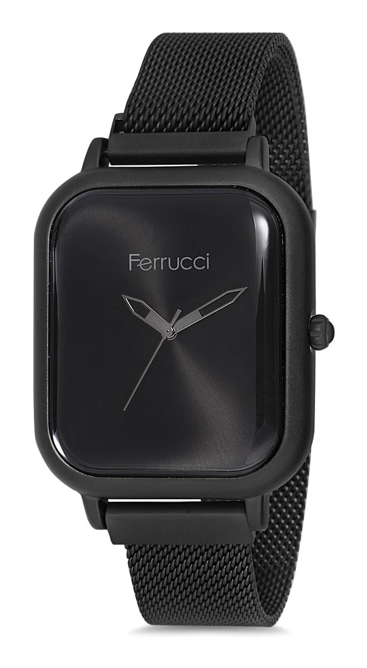 Ferrucci 9FM2333 38 mm Siyah Çelik-Hasır Kordon Analog Kadın Kol Saati