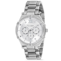 Ferrucci FC.14171M.01 Takvimli 36 mm Gri Metal Kordon Analog Kadın Kol Saati