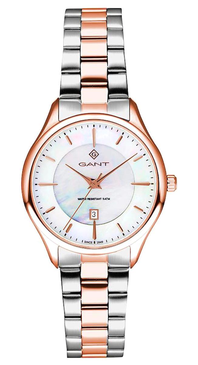 Gant G137005 Takvimli 36 mm Altın-Gri Çelik Kordon Analog Kadın Kol Saati