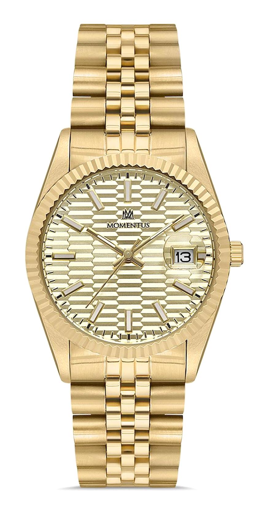 Momentus CW138G-08SG Takvimli 36 mm Altın Çelik Kordon Analog Kadın Kol Saati