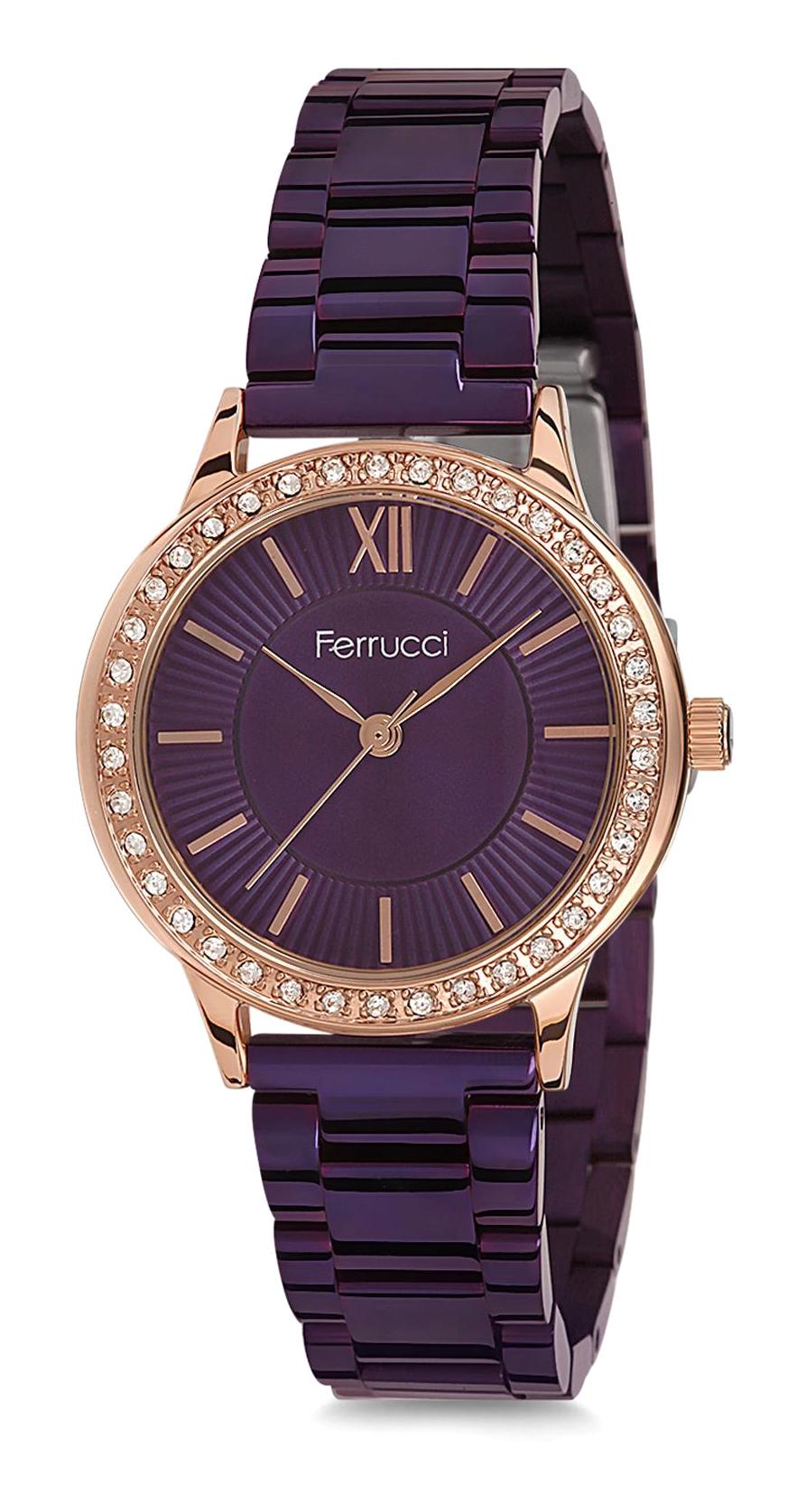 Ferrucci 9FM812 38 mm Mor Metal Kordon Analog Kadın Kol Saati