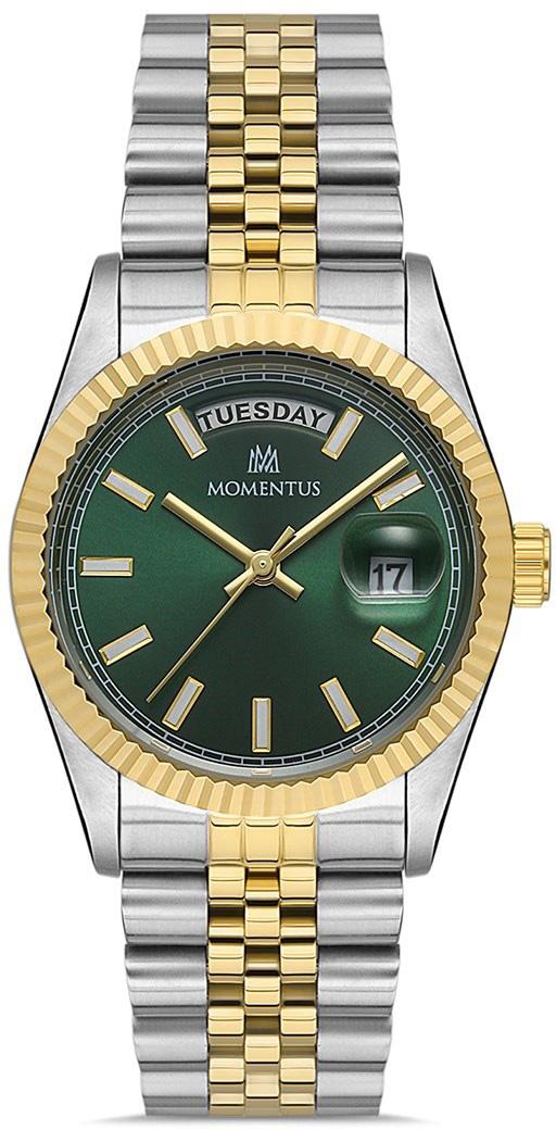 Momentus CW137T-15SG Takvimli 34 mm Altın-Gri Çelik Kordon Analog Kadın Kol Saati