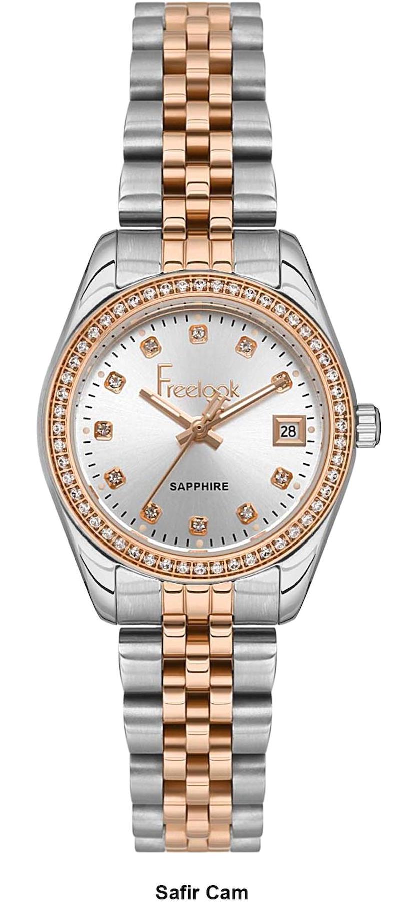 Freelook FL.1.10093.1 Takvimli 26 mm Çok Renkli Çelik Kordon Analog Kadın Kol Saati