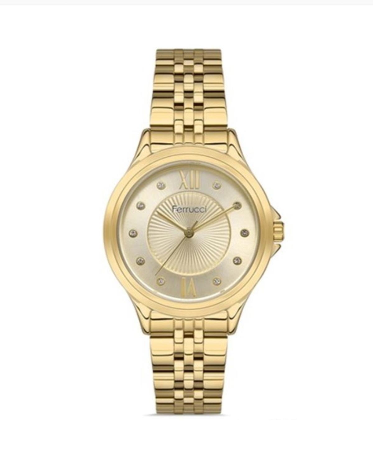 Ferrucci FC.13039M.05 36 mm Altın Çelik Kordon Analog Kadın Kol Saati