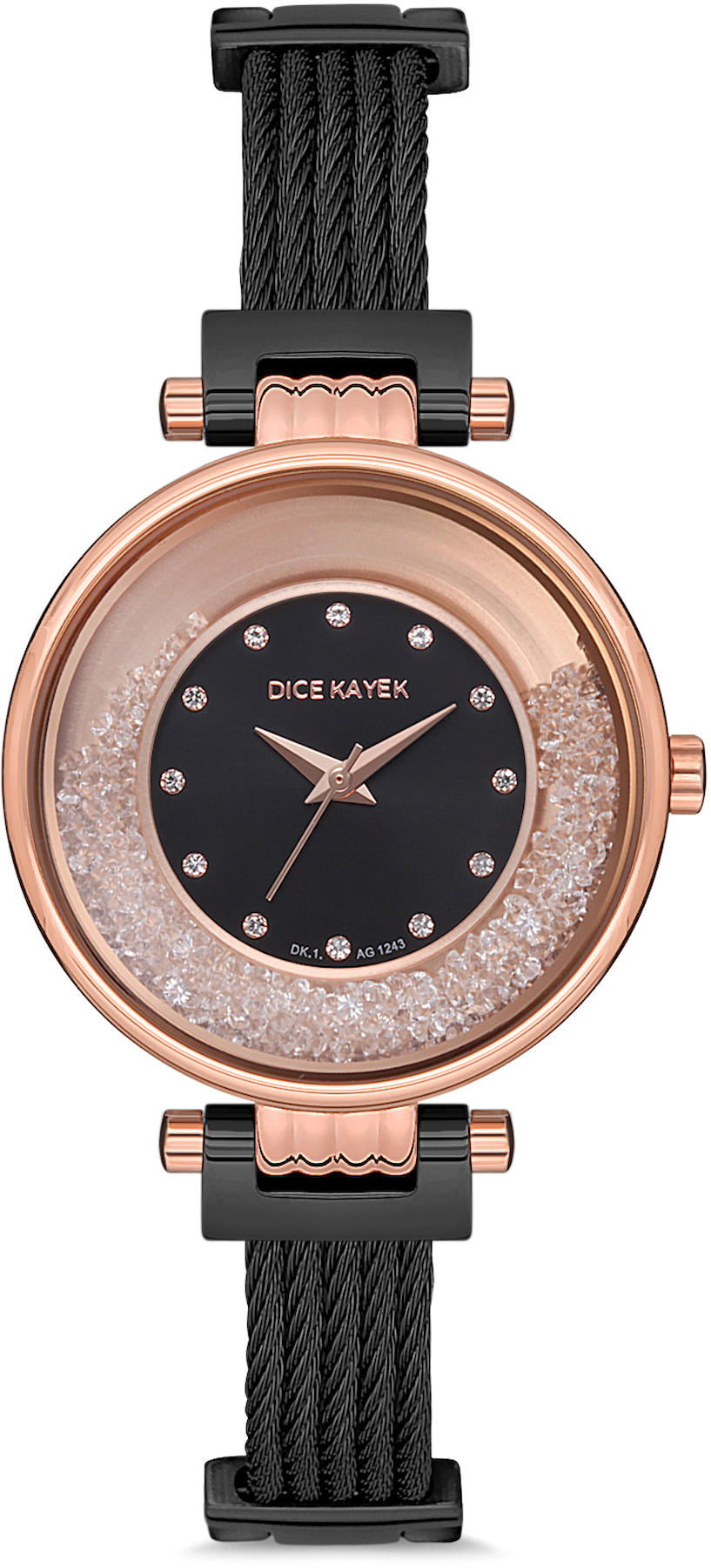 Dice Kayek DK.1.AG1243.08 37 mm Siyah Metal Kordon Analog Kadın Kol Saati