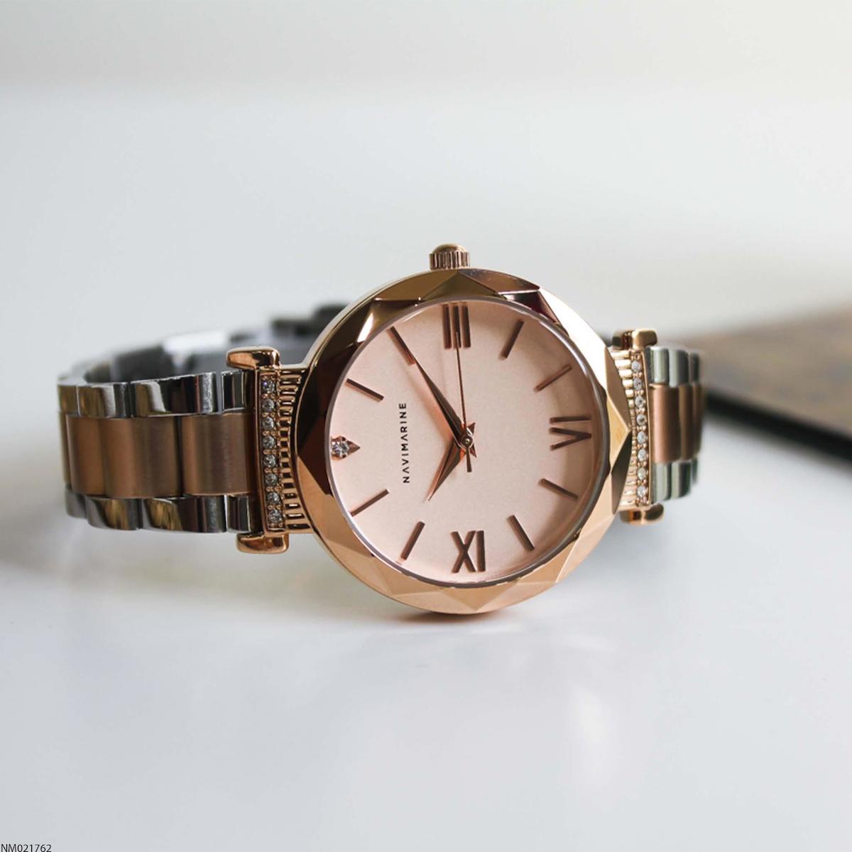 Navimarine NM021762 35 mm Gri-Rose Gold Çelik Kordon Analog Kadın Kol Saati