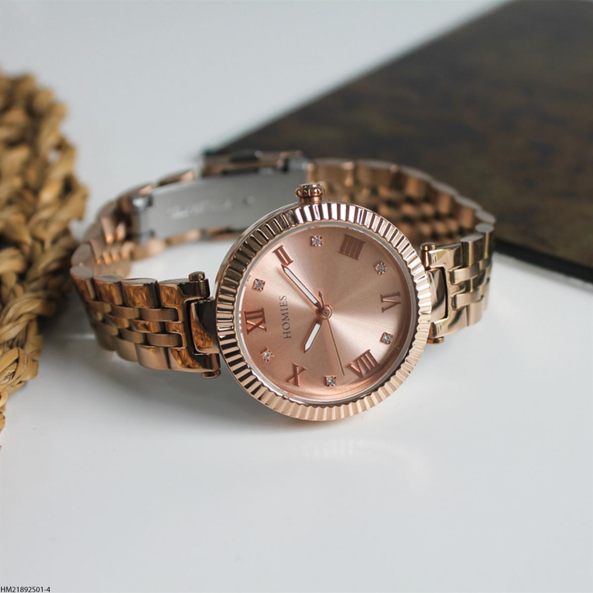 Homies HM21892S01-4 34 mm Rose Gold Çelik Kordon Analog Kadın Kol Saati