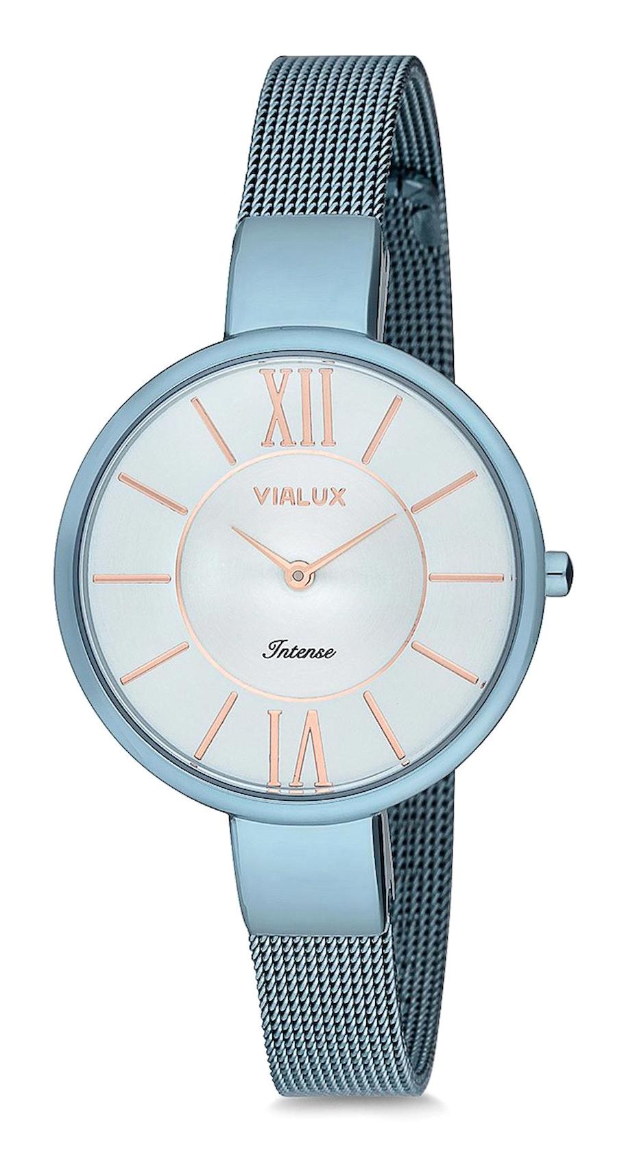 Vialux LJ752Y-10SR 34 mm Mavi Plastik Kordon Analog Kadın Kol Saati