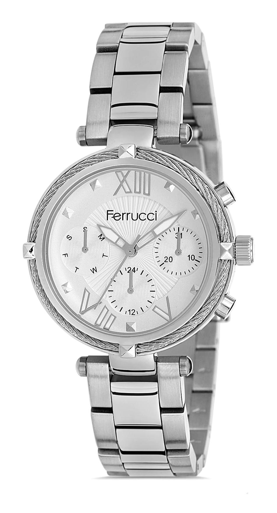 Ferrucci 9FM2652 36 mm Gri Metal Kordon Analog Kadın Kol Saati