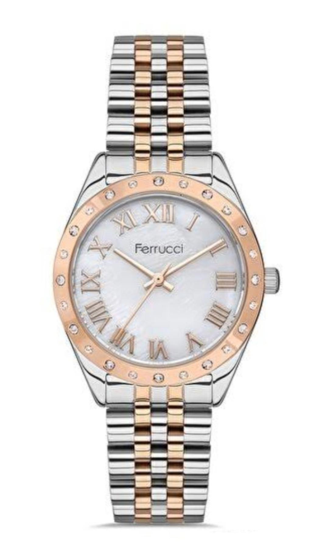 Ferrucci FC.10800M.04 36 mm Gri-Rose Gold Metal Kordon Analog Kadın Kol Saati