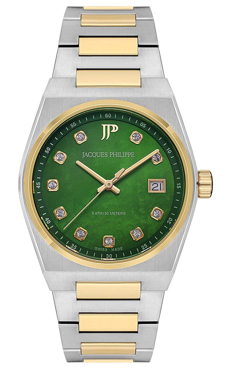 Jacques Philippe JPQLS527398S Takvimli 34 mm Altın-Gri Çelik Kordon Analog Kadın Kol Saati