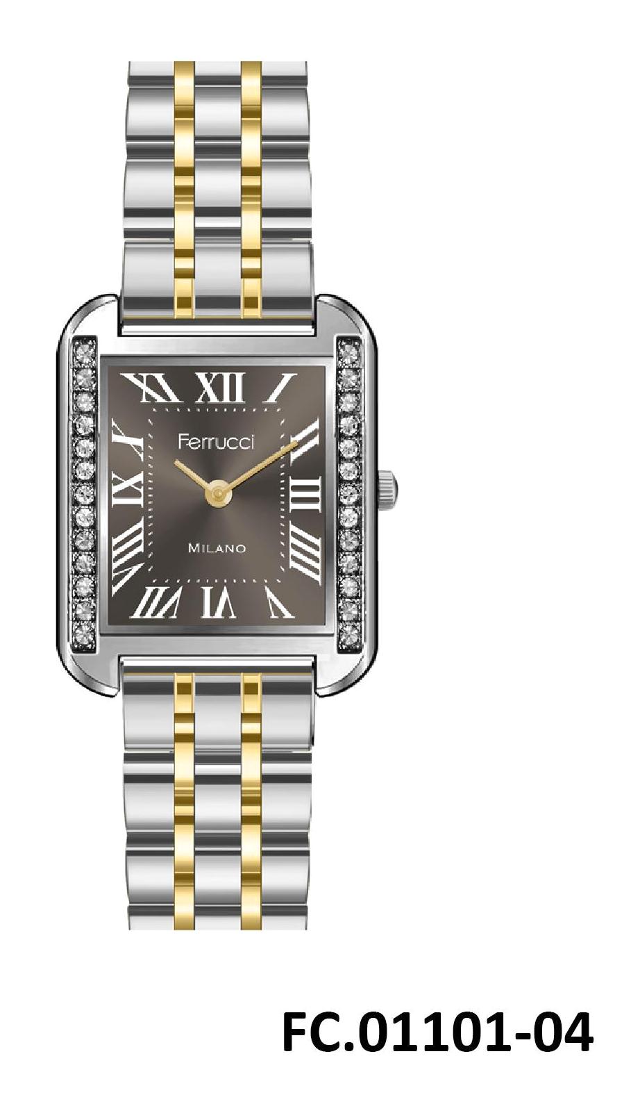 Ferrucci FRC.FT.1.307 31-35 mm Altın-Gri Çelik Kordon Analog Kadın Kol Saati