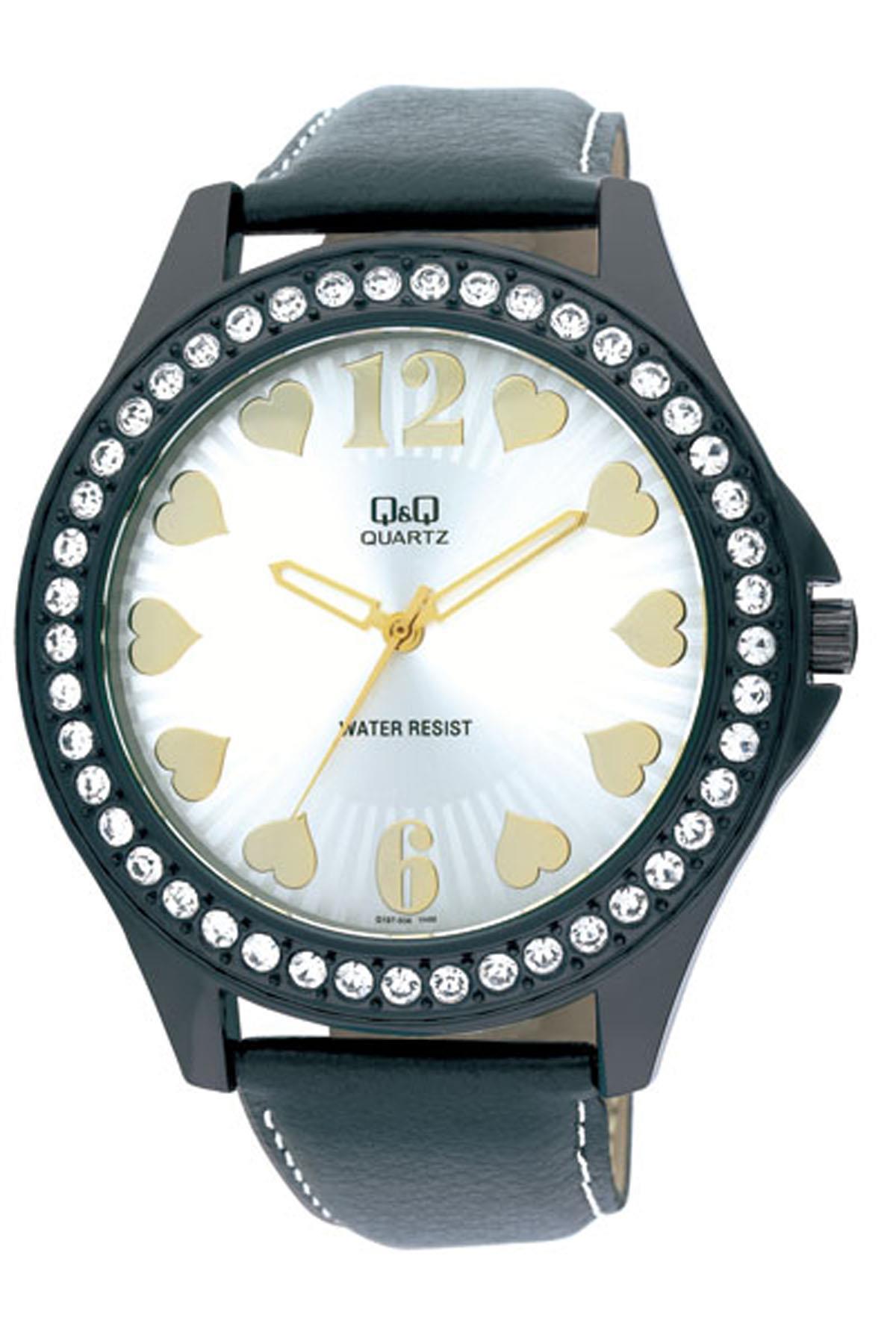 Q&Q 3A570 36 mm Mavi Deri Kordon Analog Kadın Kol Saati