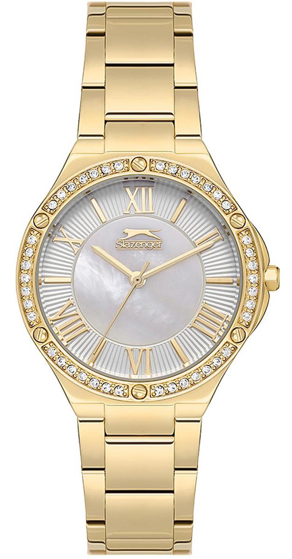 Slazenger SL.09.2225.3.05 35 mm Altın Çelik Kordon Analog Kadın Kol Saati