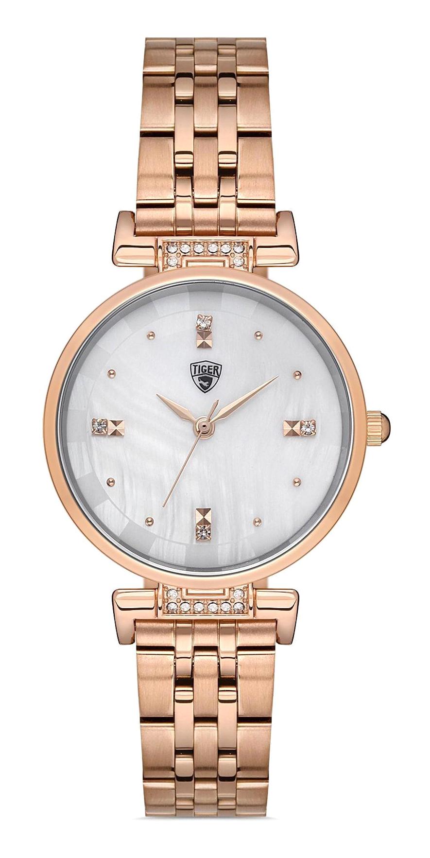 Tiger TI-564-A 36-40 mm Rose Gold Çelik Kordon Analog Kadın Kol Saati