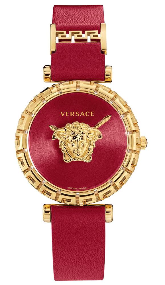Versace VRSCVEDV00319 37 mm Bordo Deri Kordon Analog Kadın Kol Saati
