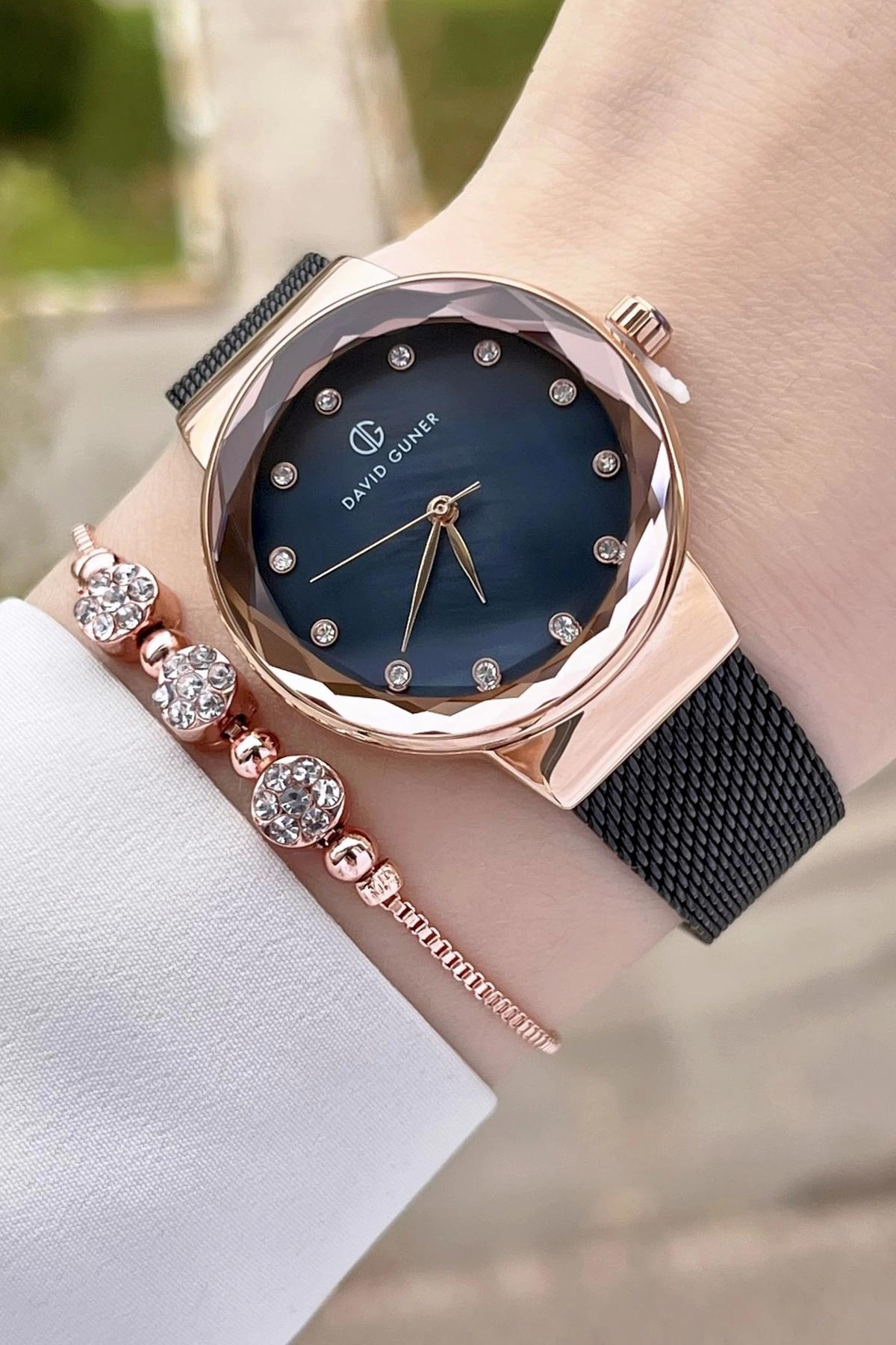 David Guner DGISTE81 33 mm Siyah Çelik Kordon Analog Kadın Kol Saati