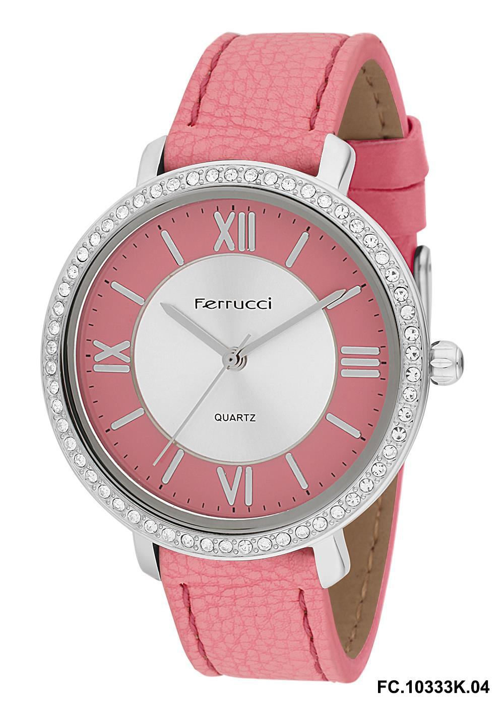 Ferrucci 2FK2116 38 mm Pembe Deri Kordon Analog Kadın Kol Saati