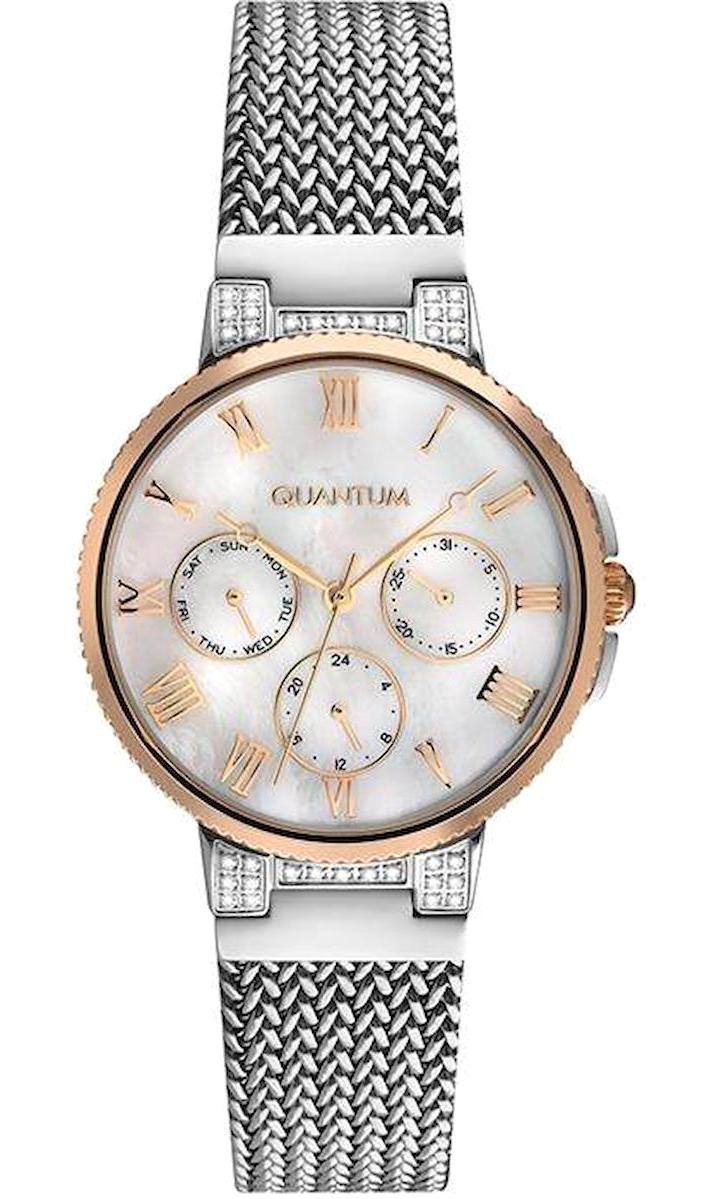 Quantum IML944.520 Takvimli 36 mm Gri Çelik Kordon Analog Kadın Kol Saati