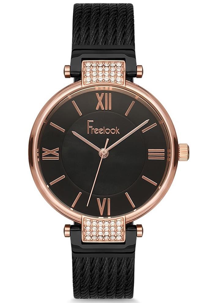 Freelook F.8.1070.07 38 mm Siyah Çelik Kordon Analog Kadın Kol Saati