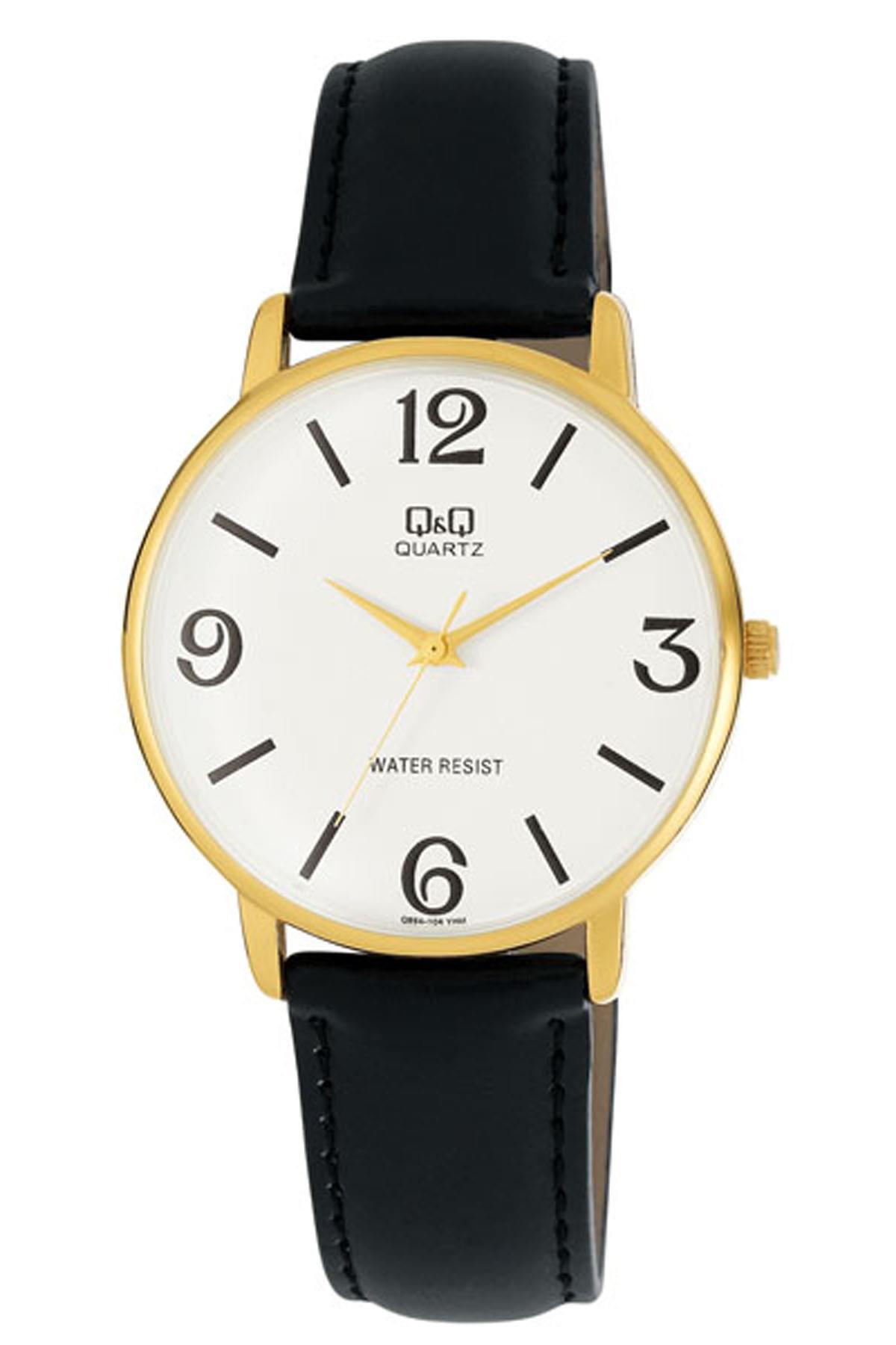 Q&Q 3A899 36 mm Siyah Deri Kordon Analog Kadın Kol Saati