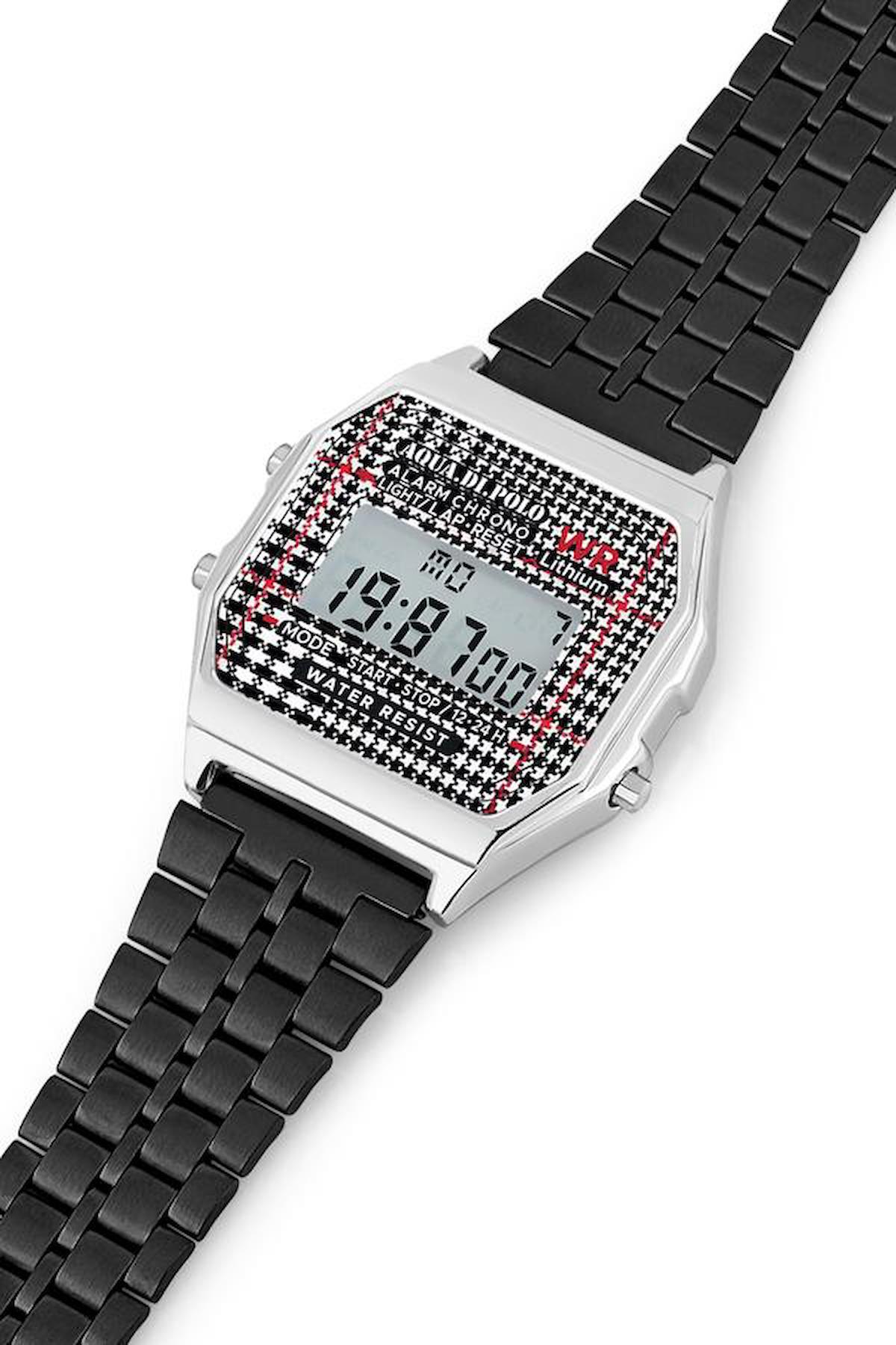 Aqua Di Polo APWA065711 38 mm Siyah Metal Kordon Dijital Kadın Kol Saati