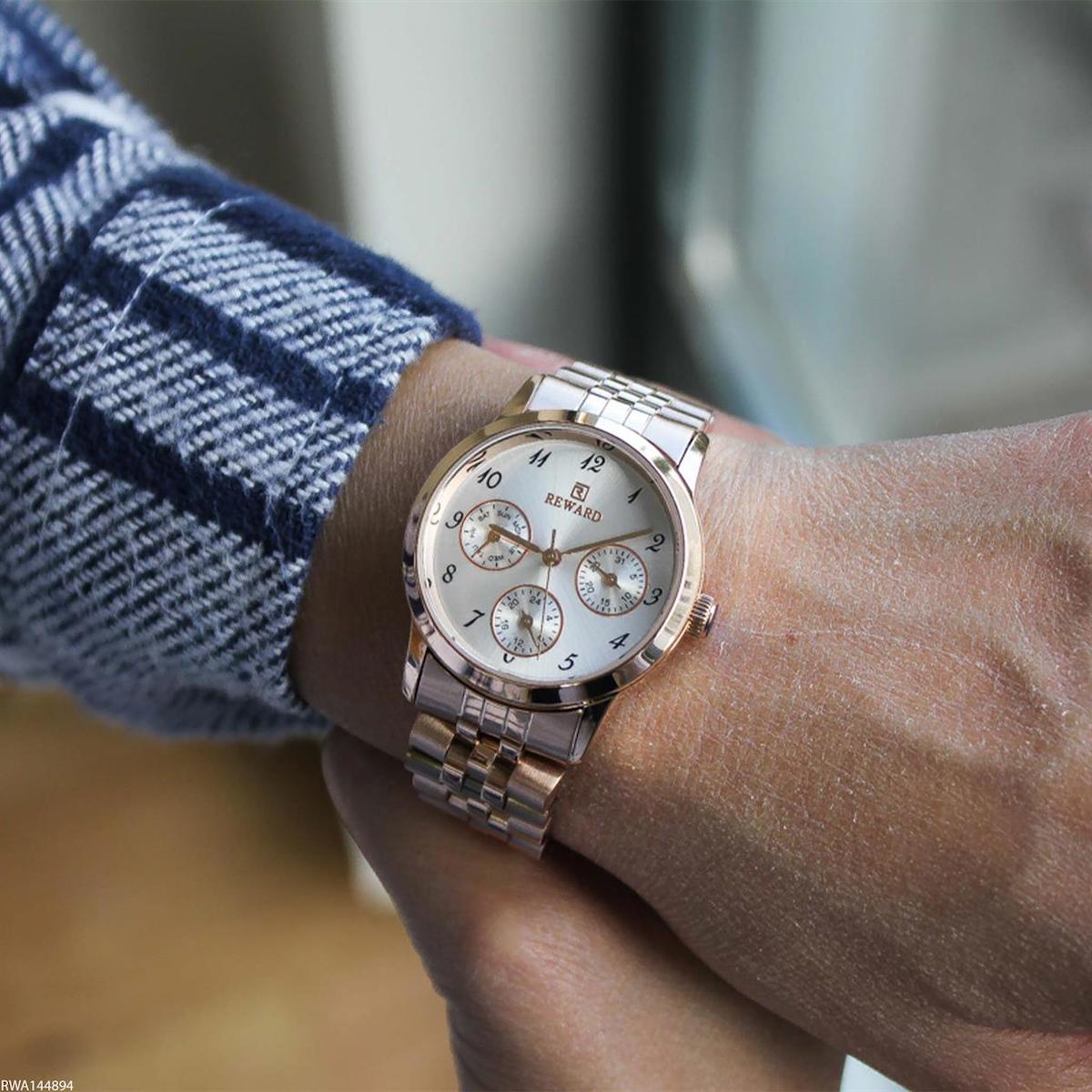 Reward RWA144894 Takvimli 34 mm Rose Gold Çelik Kordon Analog Kadın Kol Saati