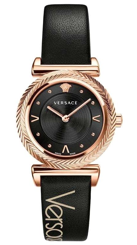 Versace VRSCVERE00818 28 mm Siyah Deri Kordon Analog Kadın Kol Saati