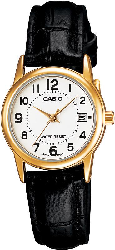 Casio LTP-V002GL-7BUDF Takvimli 25 mm Siyah Çelik Kordon Analog Kadın Kol Saati