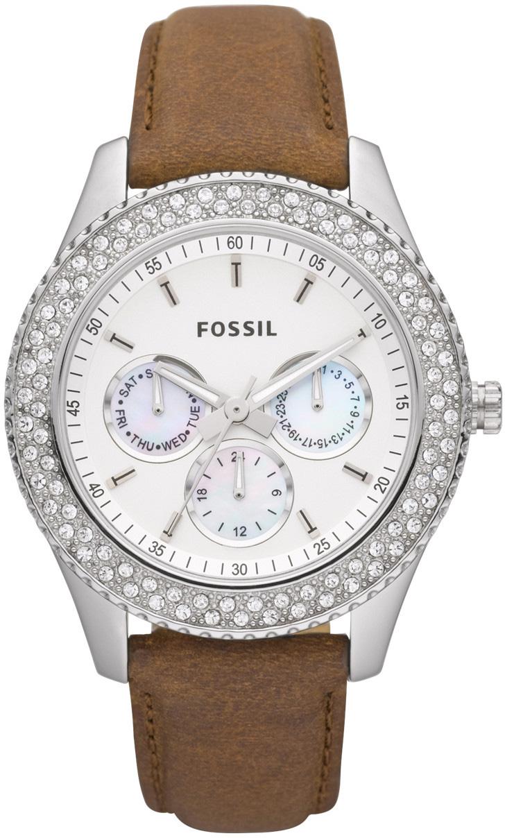 Fossil ES2996 36 mm Kahverengi Deri Kordon Analog Kadın Kol Saati