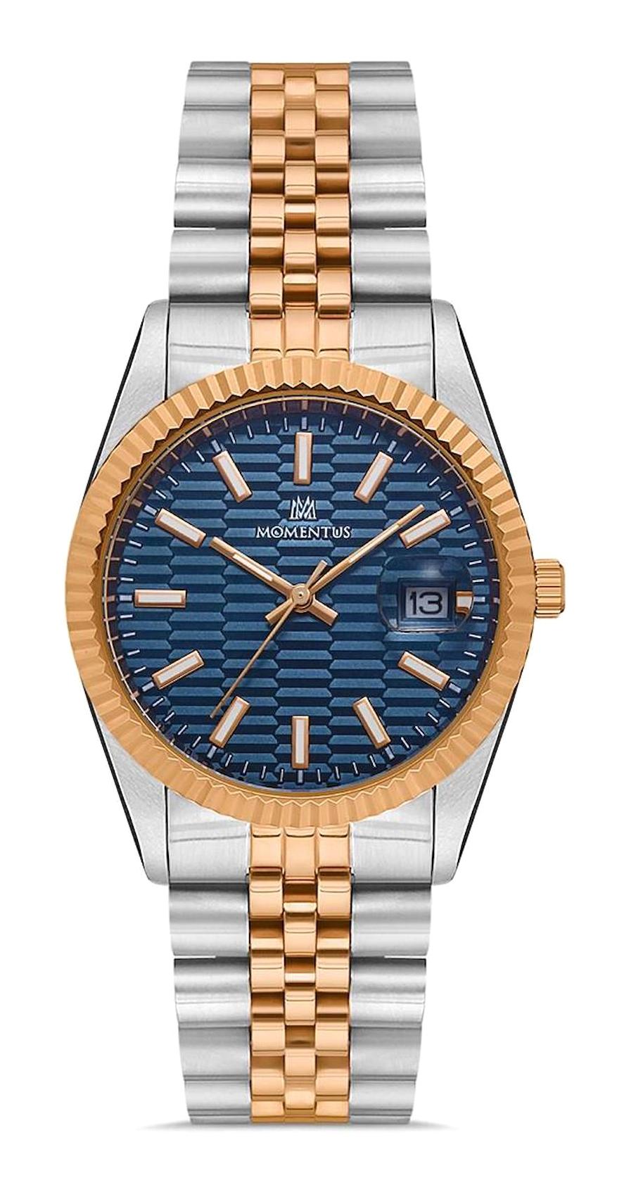 Momentus CW138T-11SR Takvimli 36 mm Gri-Rose Gold Çelik Kordon Analog Kadın Kol Saati