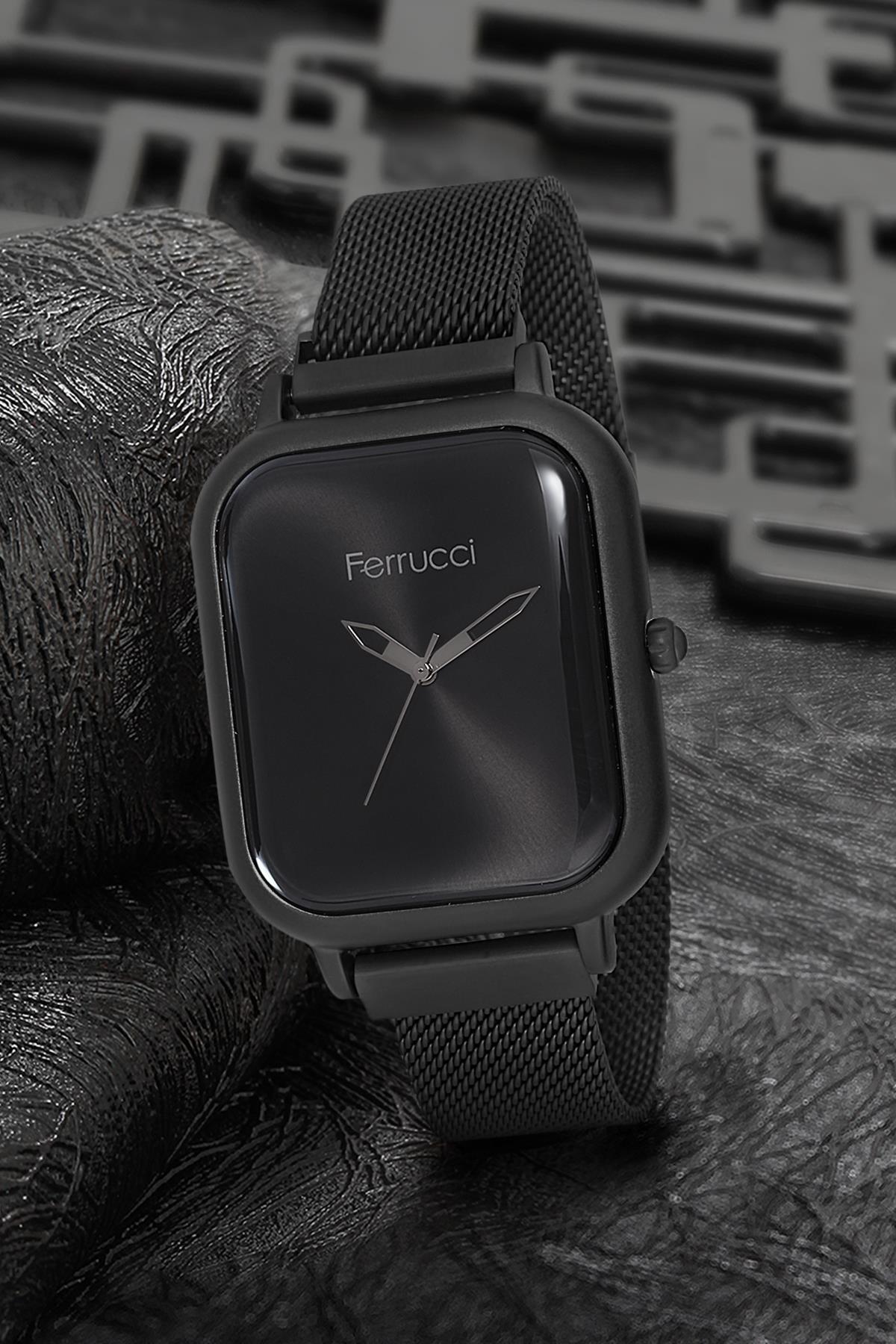 Ferrucci 9FM2476 36 mm Siyah Metal Kordon Analog Kadın Kol Saati
