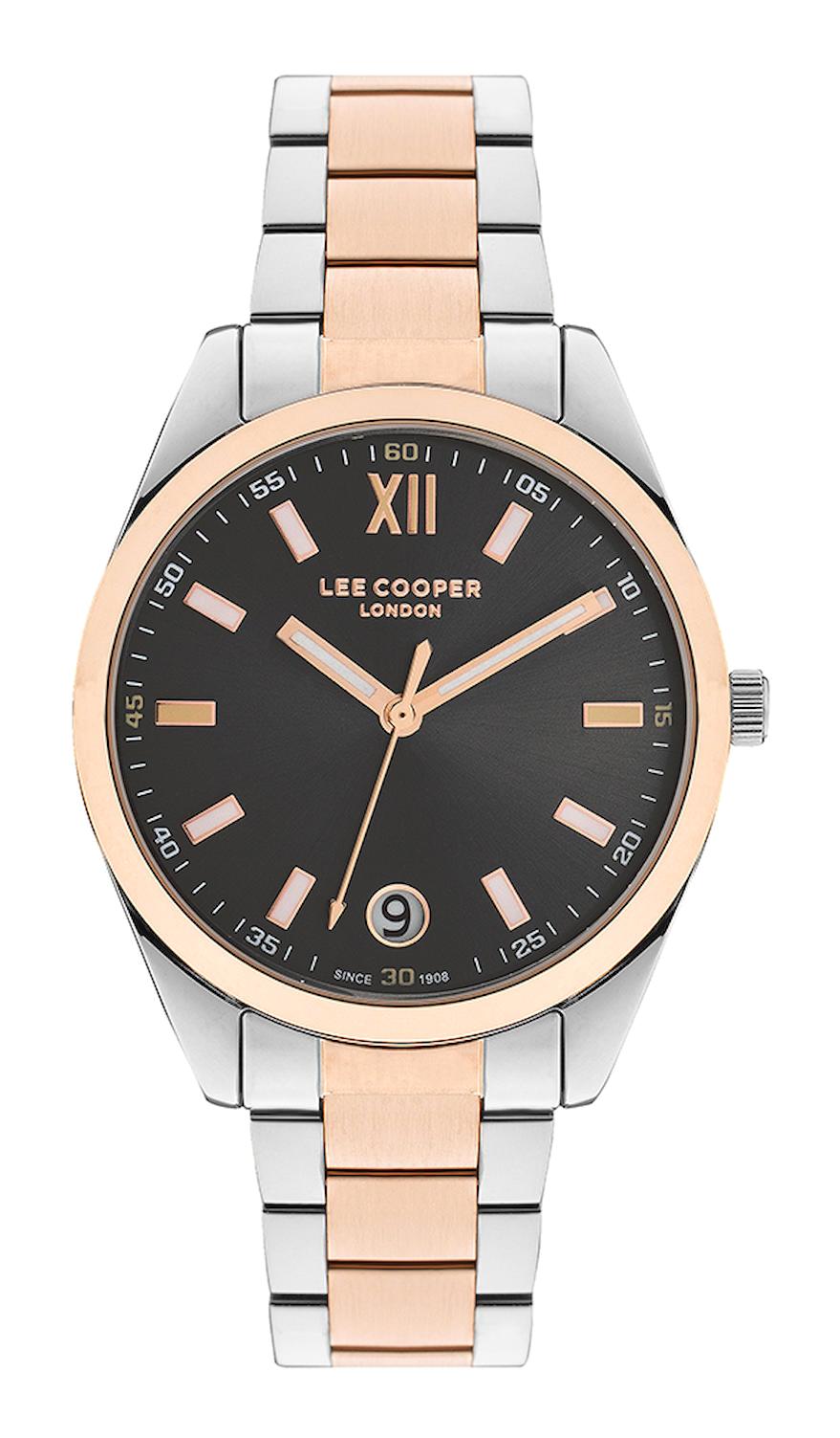 Lee Cooper LC07102.560 Takvimli 40 mm Gri Plastik Kordon Analog Kadın Kol Saati