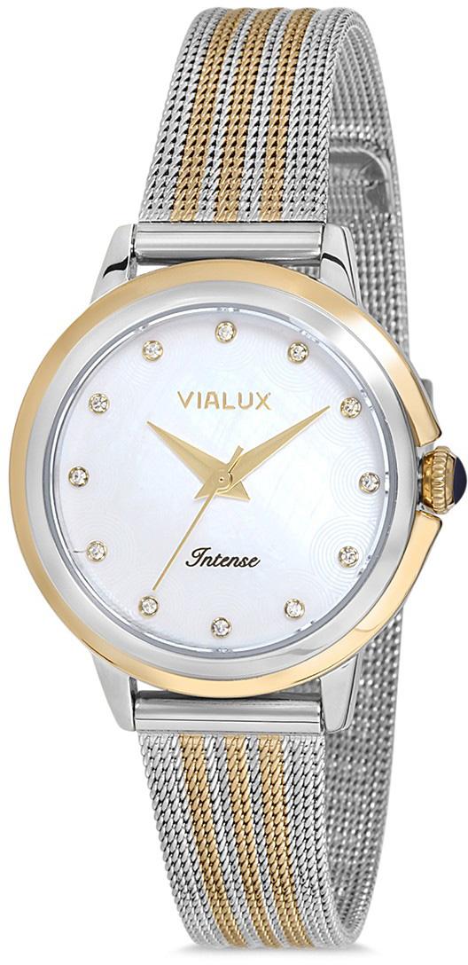 Vialux LJ530T-09SG 30 mm Altın-Gri Çelik Kordon Analog Kadın Kol Saati