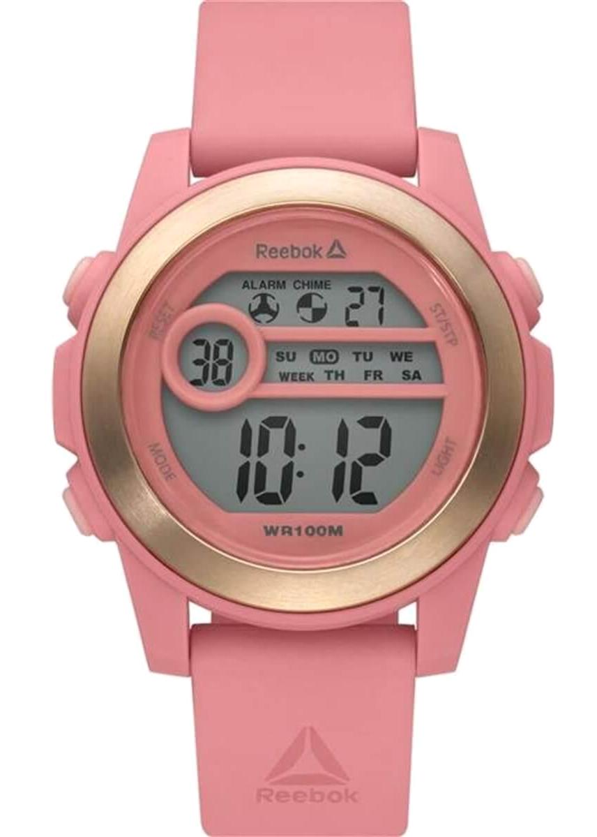Reebok RD-MOS-L9-PAPA-S3 Takvimli 42 mm Pembe Plastik Kordon Dijital Kadın Kol Saati