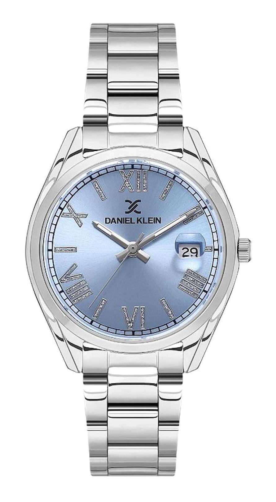 Daniel Klein DKE.1.10574-1 Takvimli 36 mm Gri Metal Kordon Analog Kadın Kol Saati