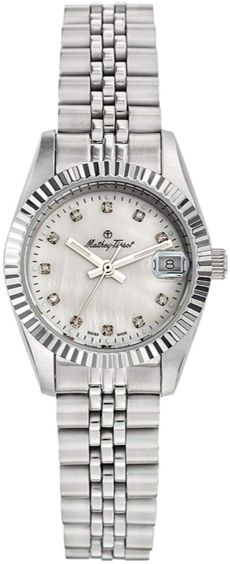 Mathey-Tissot D710AI Takvimli 36 mm Beyaz Çelik Kordon Analog Kadın Kol Saati